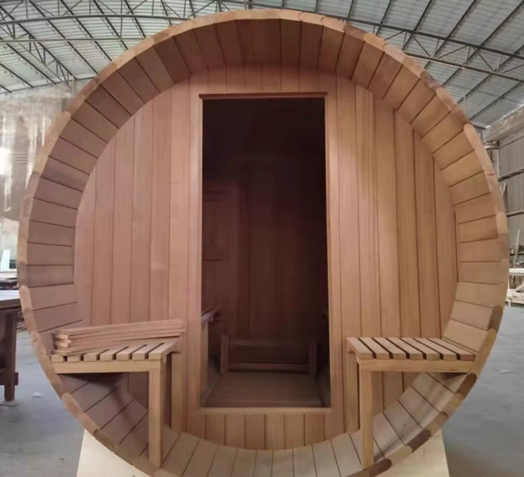 Aurora Round Sauna – Custom Outdoor Panoramic Steam & Heat Room