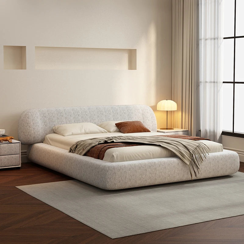 European Modern Wedding Comfort Bed with Storage – Cream Minimalist Design