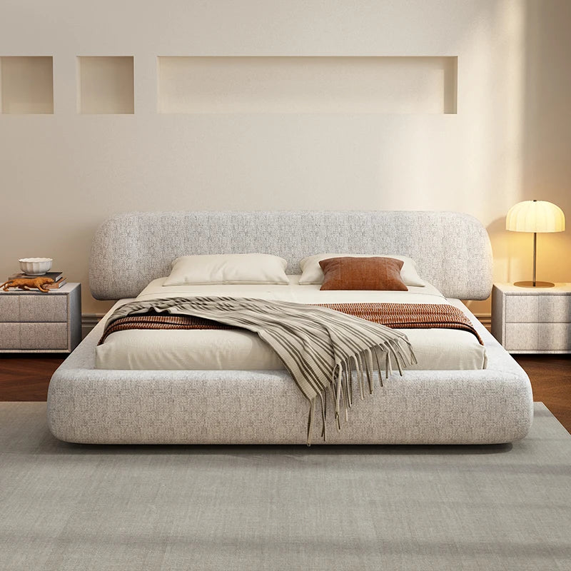 European Modern Wedding Comfort Bed with Storage – Cream Minimalist Design
