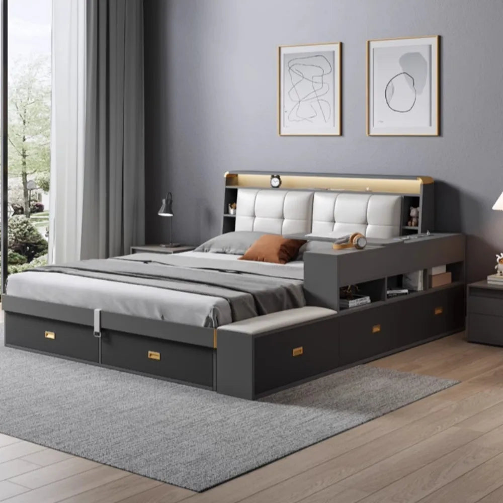 AquaDream Minimalist Bed – Waterproof Modern Headboards & Nightstands for Kids and Matrimonial Bedrooms