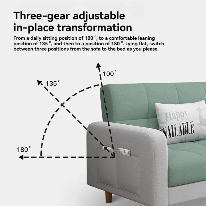 Foldable Small Sofa Bed – Dual-Purpose Home & Office Fabric Sofa