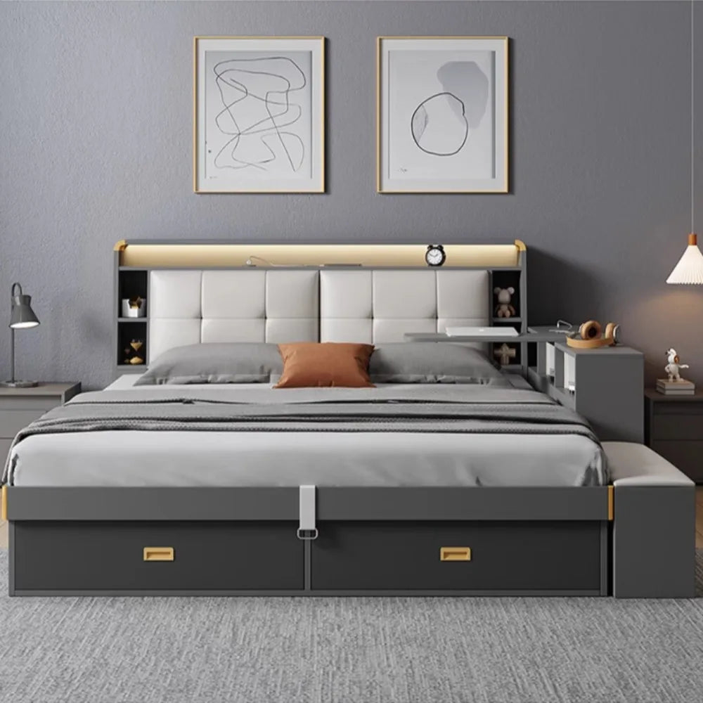 AquaDream Minimalist Bed – Waterproof Modern Headboards & Nightstands for Kids and Matrimonial Bedrooms