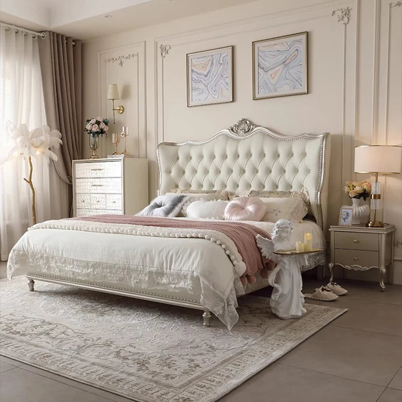 Double Modern Wooden Bed – Space-Saving Comfortable Design