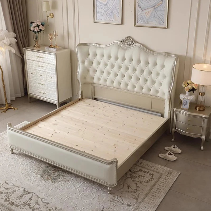 Double Modern Wooden Bed – Space-Saving Comfortable Design