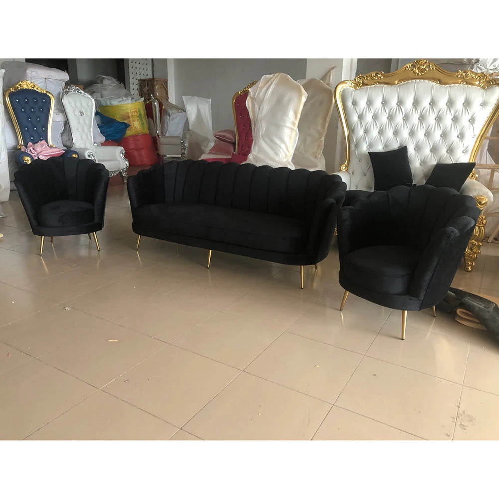 Nordic Modern Pink Velvet Sofa – Luxury Living Room & Office Reception Seating