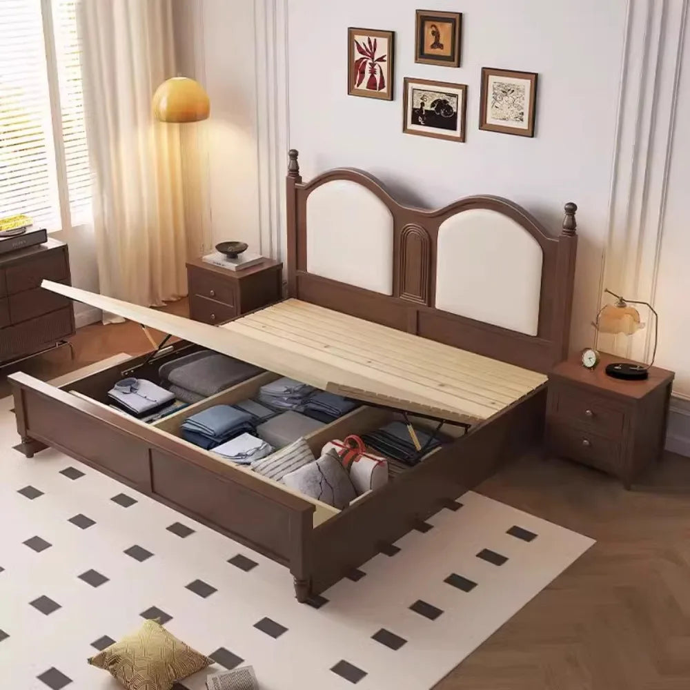 European Modern Storage Bed with Nightstands &amp; Headboard – Luxury Bedroom Furniture