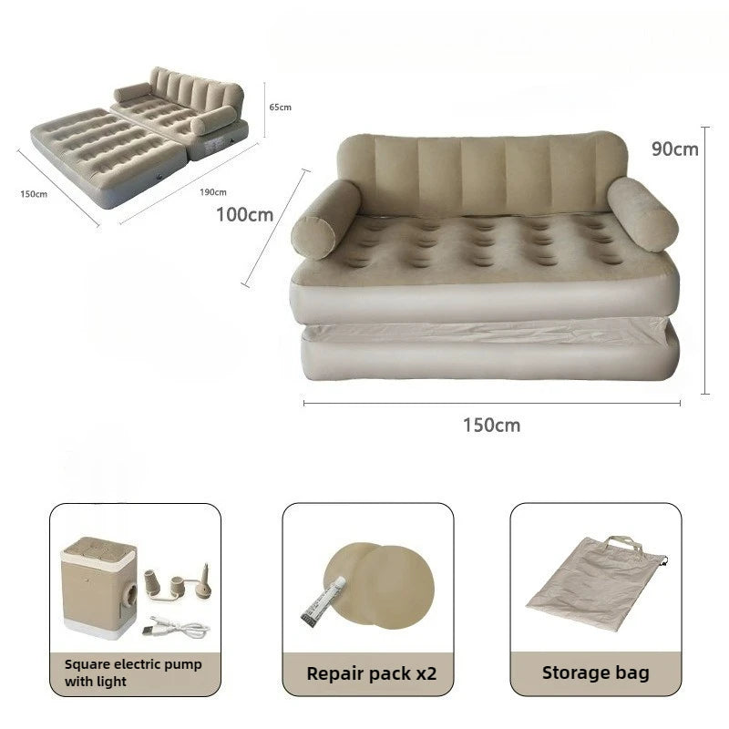 Portable Inflatable Camping Sofa – Thickened Comfortable Outdoor Bed