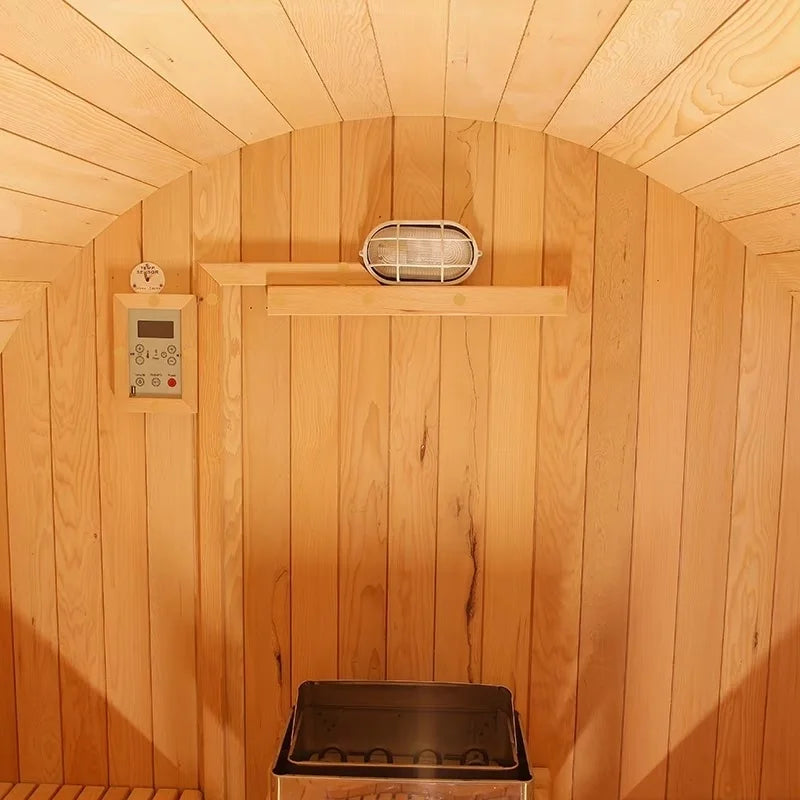 Aurora Round Sauna – Custom Outdoor Panoramic Steam & Heat Room