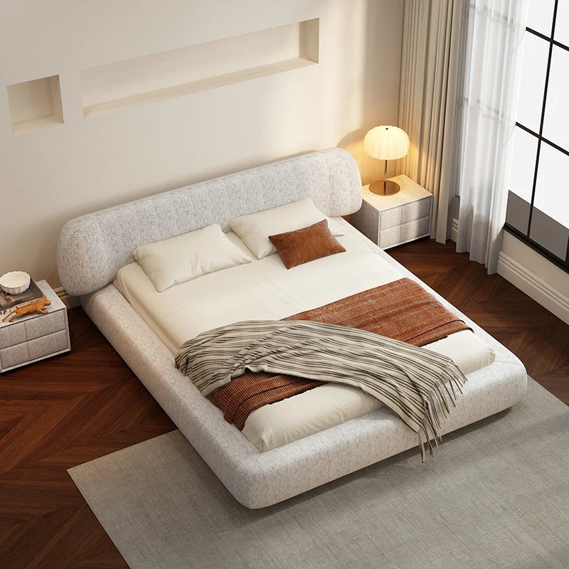 European Modern Wedding Comfort Bed with Storage – Cream Minimalist Design