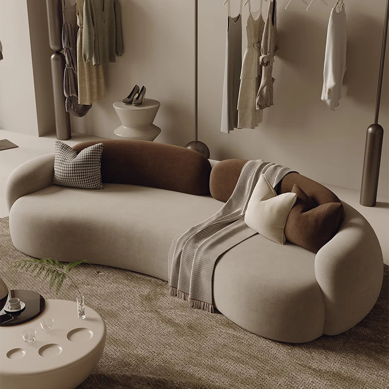 Modern Luxury Outdoor Sofa – Curved Postmodern Lazy Loveseat