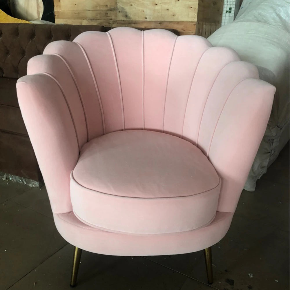 Nordic Modern Pink Velvet Sofa – Luxury Living Room & Office Reception Seating