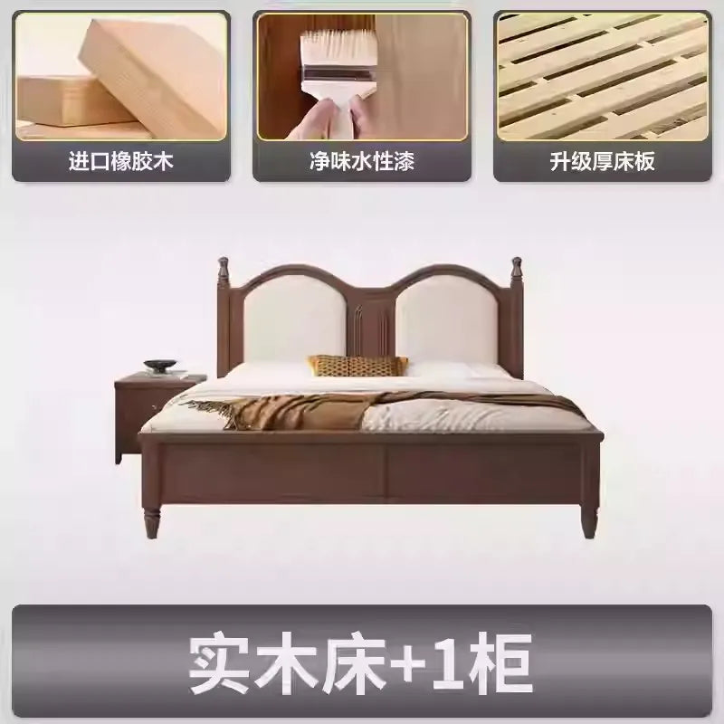 European Modern Storage Bed with Nightstands &amp; Headboard – Luxury Bedroom Furniture