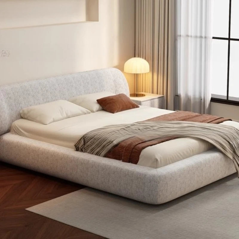 European Modern Wedding Comfort Bed with Storage – Cream Minimalist Design