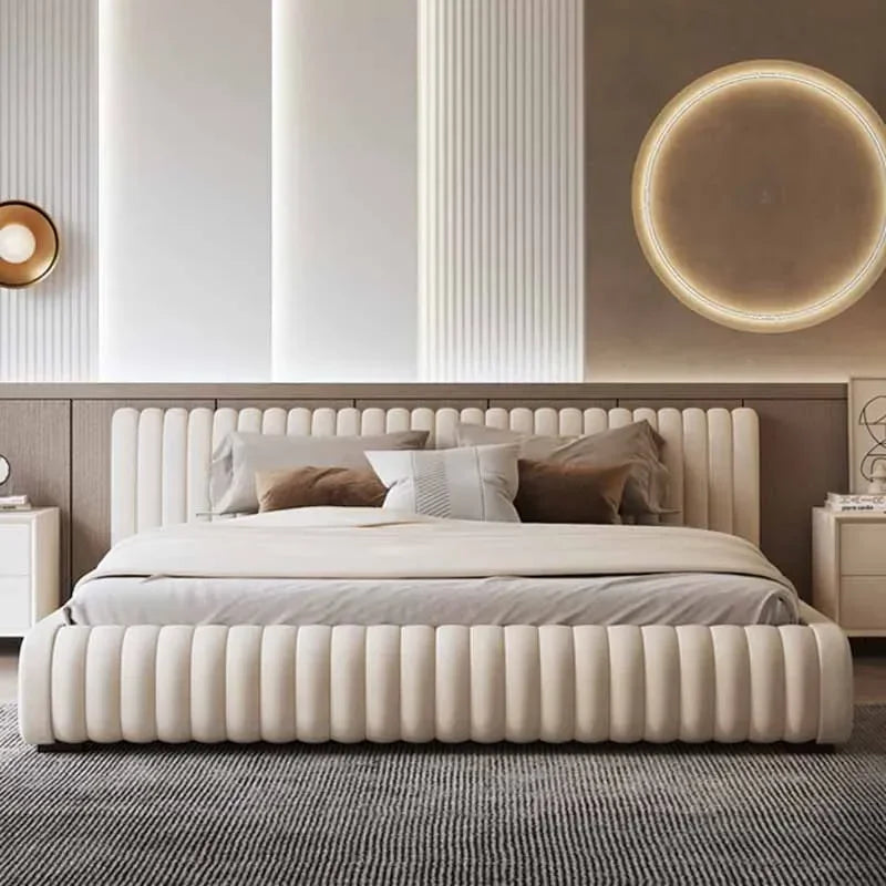 Nordic Designer Double Bed – Full Size Wooden Storage Bed