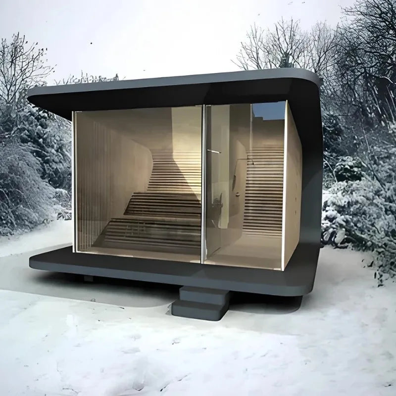 CedarHaven 6-Person Outdoor Sauna – Wet Steam Luxury Sequoia & Hemlock Room