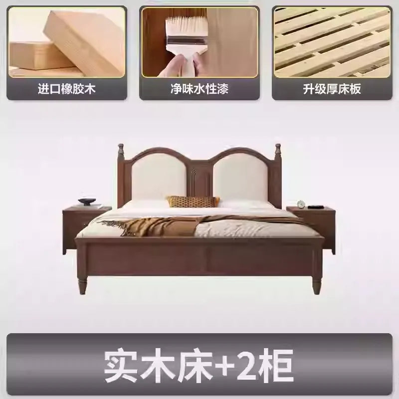 European Modern Storage Bed with Nightstands &amp; Headboard – Luxury Bedroom Furniture