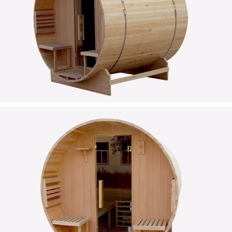 Aurora Round Sauna – Custom Outdoor Panoramic Steam & Heat Room