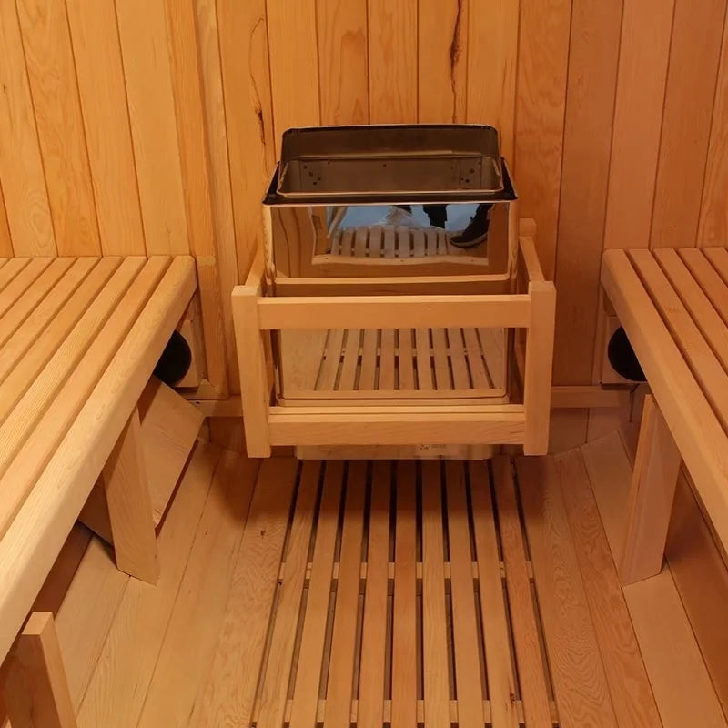 Aurora Round Sauna – Custom Outdoor Panoramic Steam & Heat Room