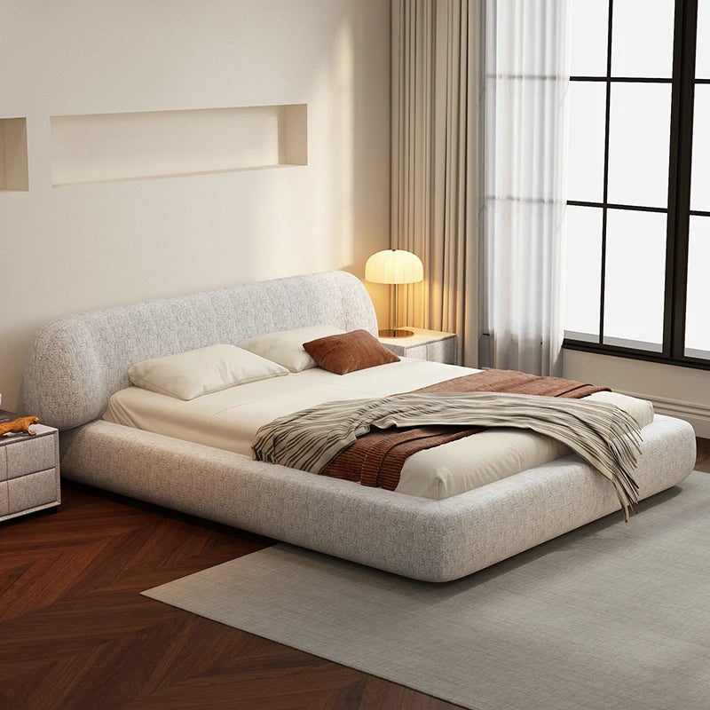 European Modern Wedding Comfort Bed with Storage – Cream Minimalist Design