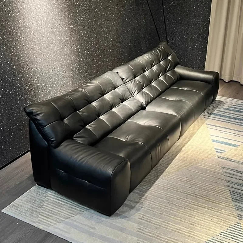 Italian Black Reclining Lounge Sofa – Living Room & Office Massage Sofa Set