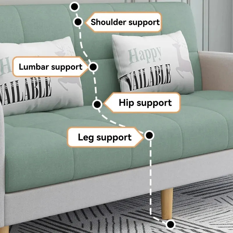 Foldable Small Sofa Bed – Dual-Purpose Home & Office Fabric Sofa