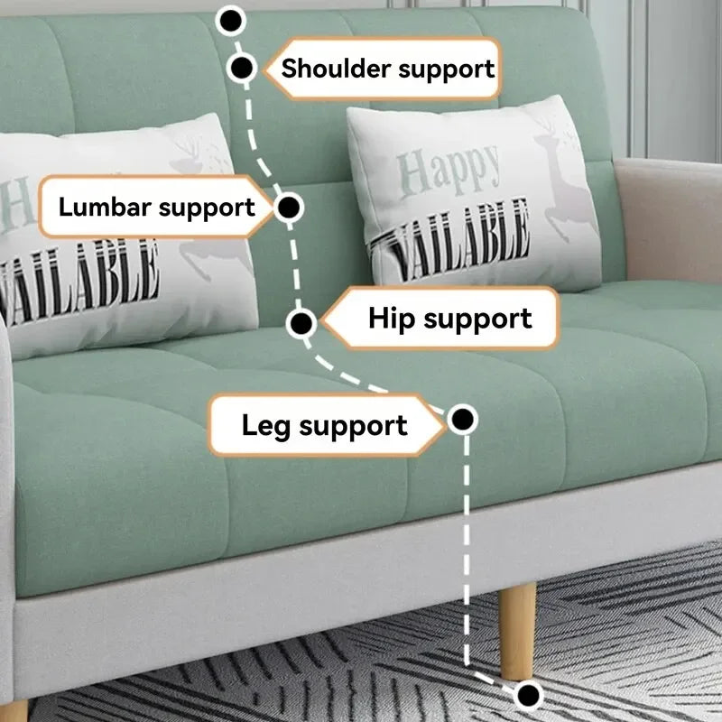 Foldable Small Sofa Bed – Dual-Purpose Home & Office Fabric Sofa