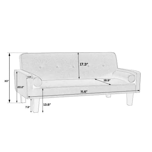 Medieval Button-Tufted Fabric Sofa – Elegant Love Seat with Pillows