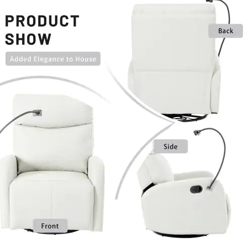 Modern Small Rocking Chair – Swivel Recliner for Bedroom & Living Room Comfort