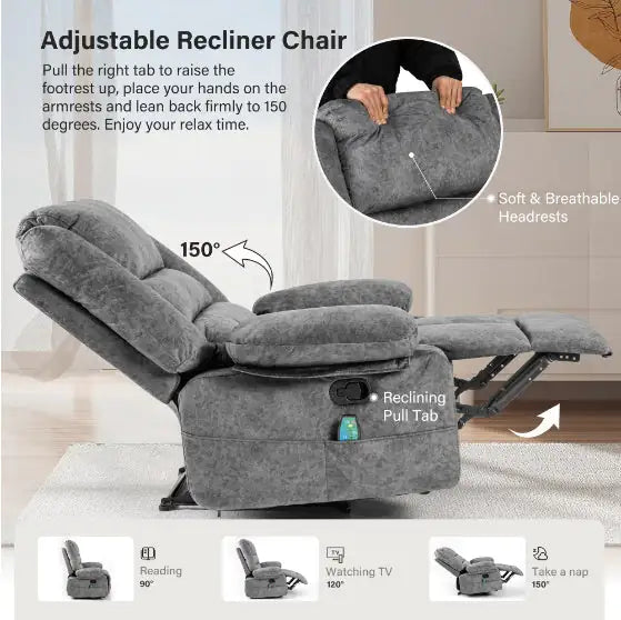 Grey Massage Lounger Sofa