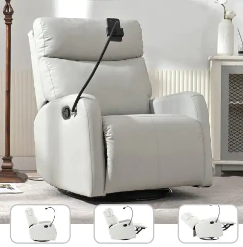 Modern Small Rocking Chair – Swivel Recliner for Bedroom & Living Room Comfort